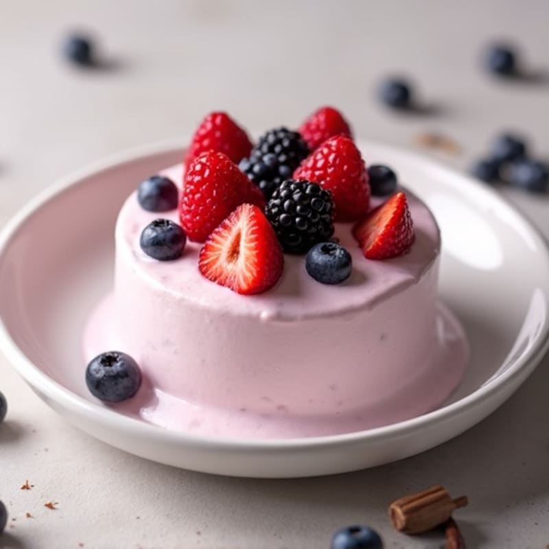 Greek Yogurt Protein Mousse with Mixed Berries