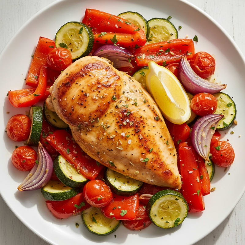 Herb-Roasted Chicken with Roasted Vegetables