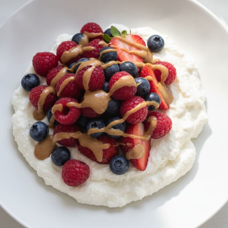Silky Greek Yogurt Protein Mousse with Mixed Berries