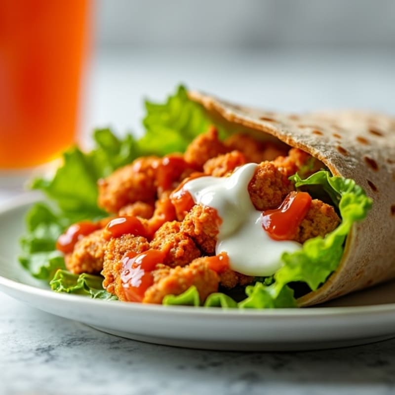 Crispy Buffalo Chicken Wrap with Greek Yogurt Ranch
