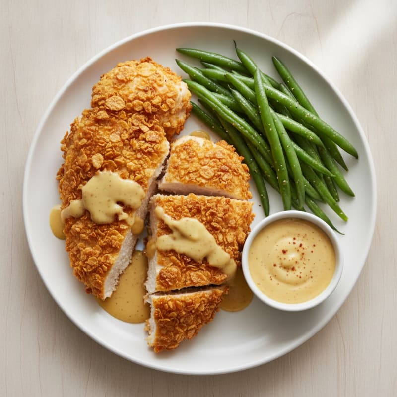 Cornflake-Crusted Chicken with Honey Mustard