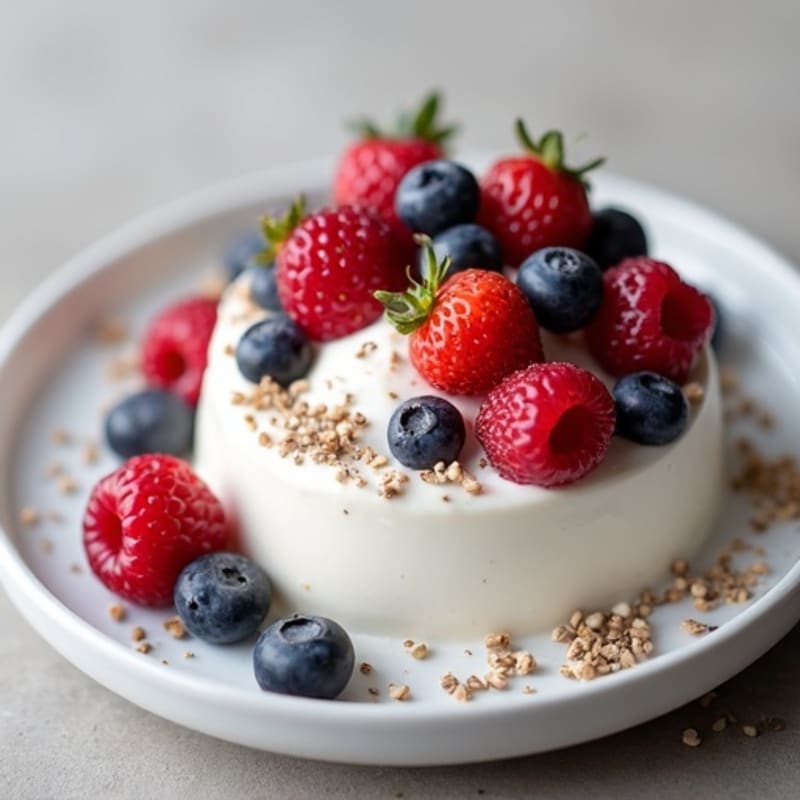 Greek Yogurt Protein Mousse with Mixed Berries