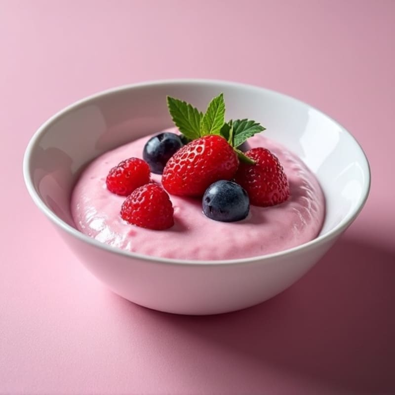 Greek Yogurt Protein Mousse with Mixed Berries