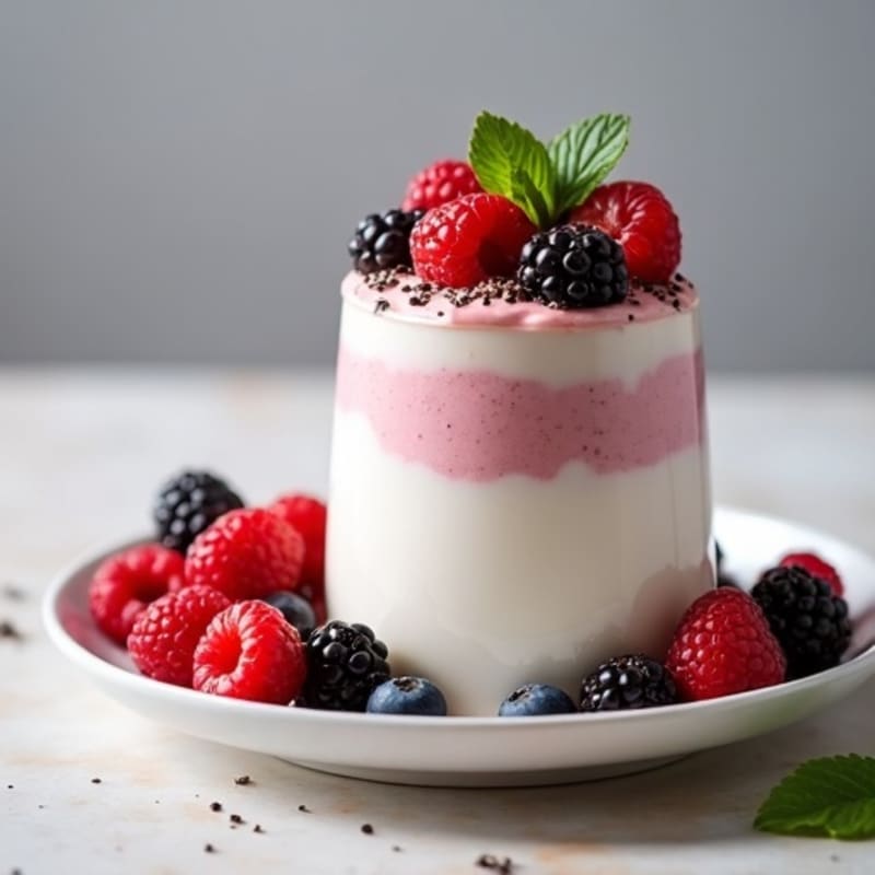 Silky Greek Yogurt Protein Mousse with Mixed Berries