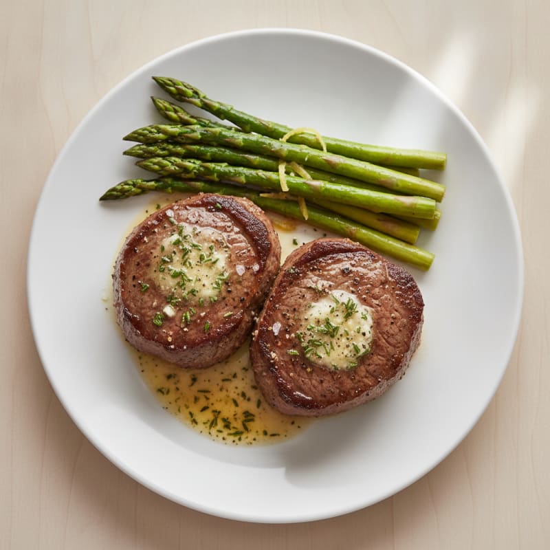 Pan-Seared Filet Mignon with Garlic Herb Butter