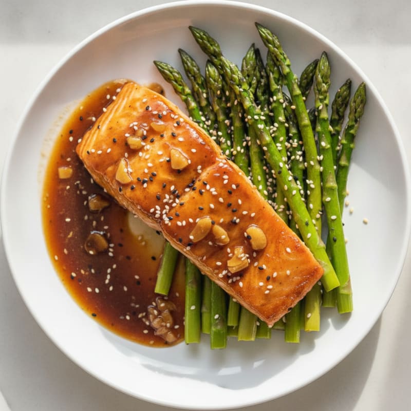 Sesame-Ginger Glazed Salmon with Asparagus