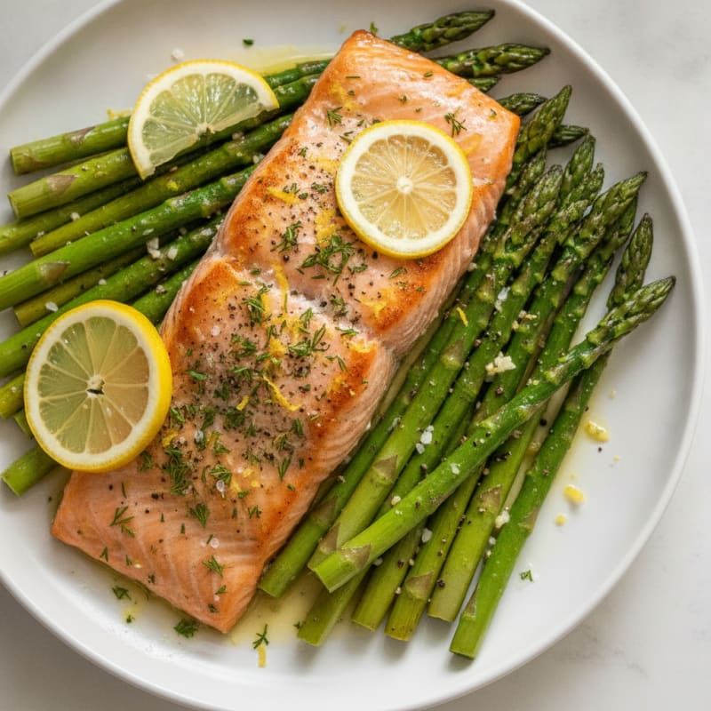 Lemon Herb Salmon with Roasted Asparagus