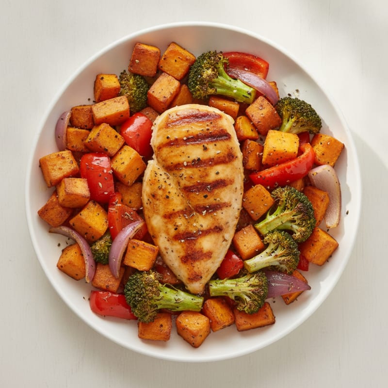 Pan-Seared Chicken with Roasted Vegetables