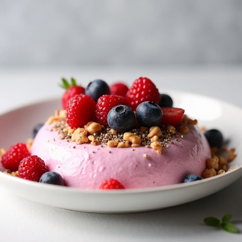 Silky Greek Yogurt Protein Mousse with Mixed Berries