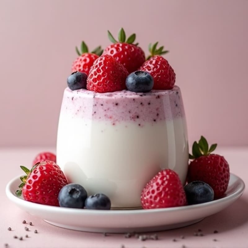 Silky Greek Yogurt Protein Mousse with Mixed Berries