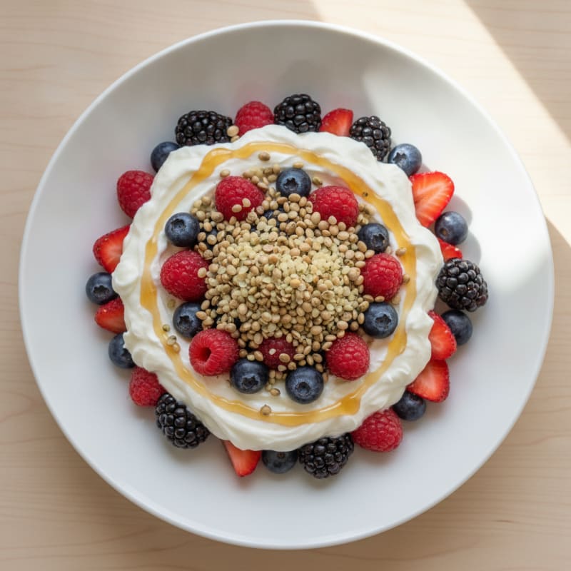 Greek Yogurt Protein Parfait with Mixed Berries