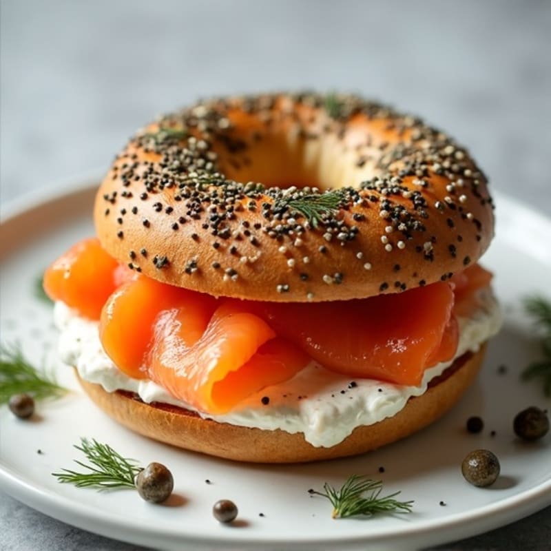 Protein-Packed Everything Bagel with Smoked Salmon and Herb Cream Cheese