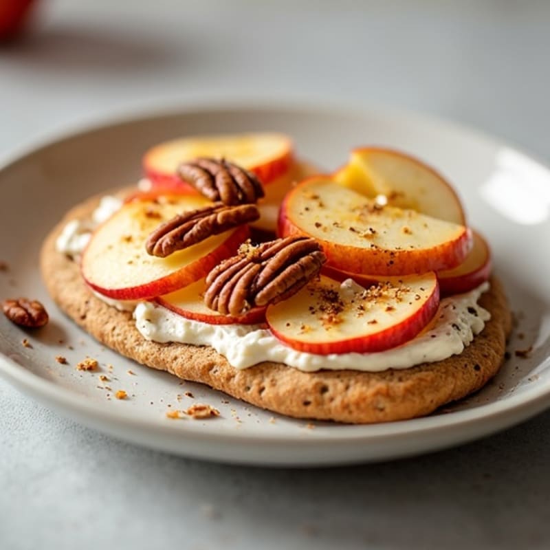 Crispy Whole Wheat Apple Flatbread with Cinnamon Ricotta and Toasted Pecans