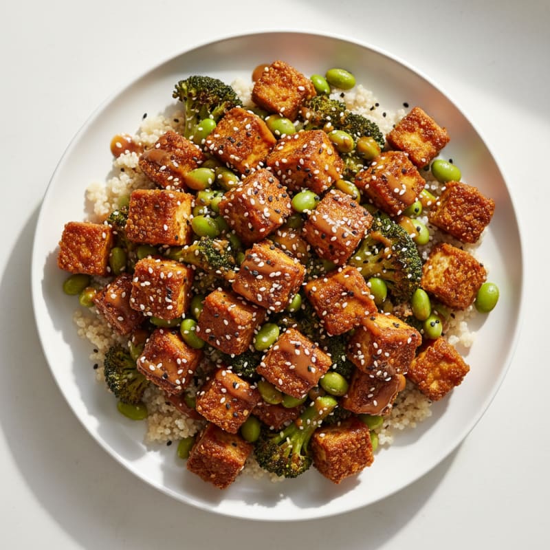 Crispy Sesame Tofu Stir-Fry