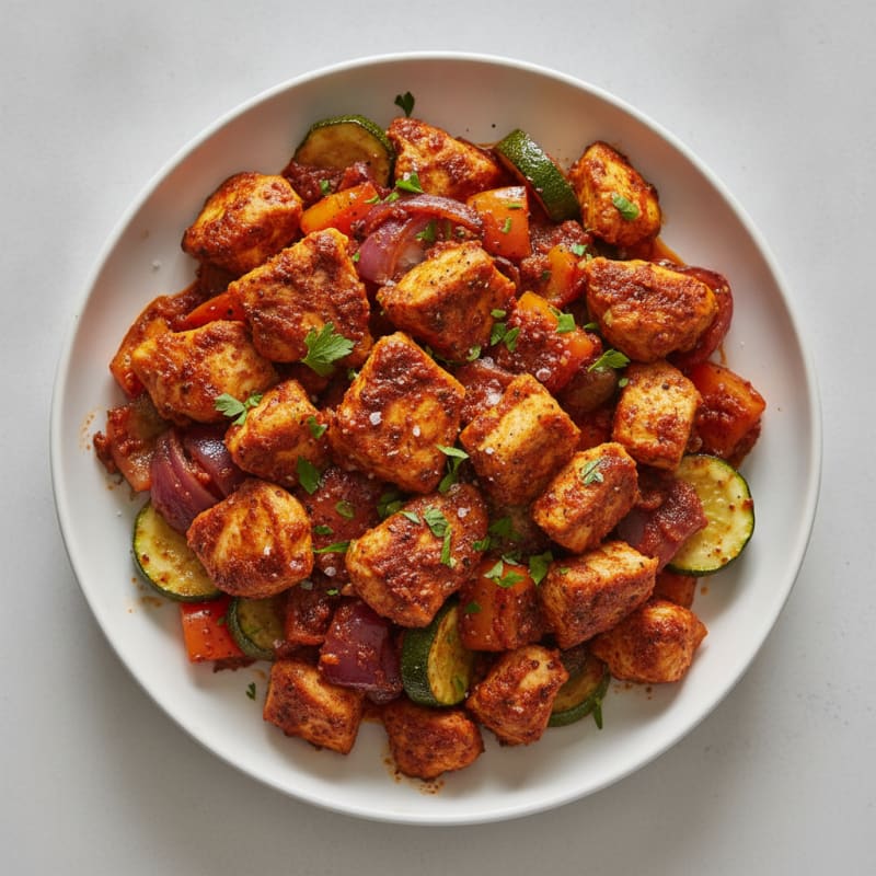 Spicy Harissa Chicken with Roasted Vegetables