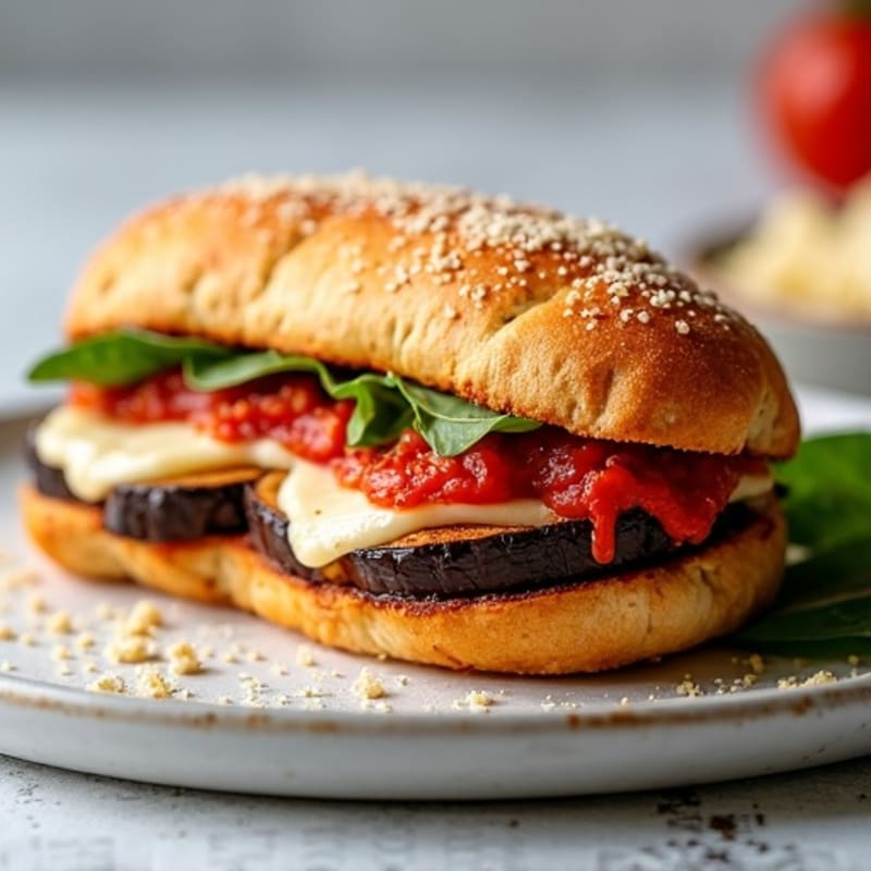 Crispy Baked Eggplant Parmesan Hero