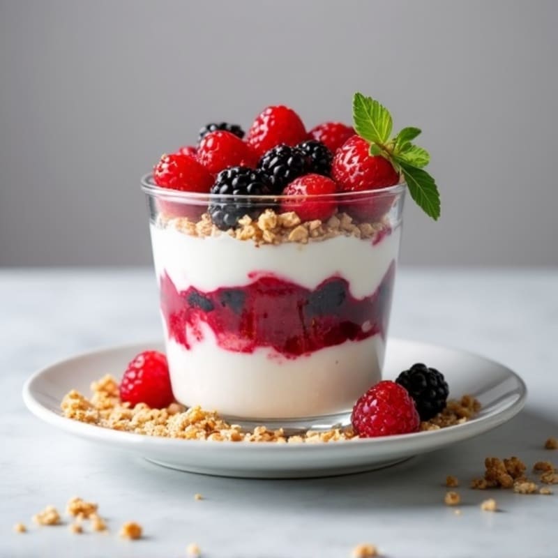 Greek Yogurt Protein Parfait with Mixed Berries