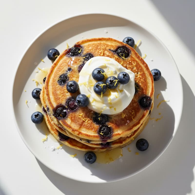 Blueberry Ricotta Pancakes with Lemon Zest