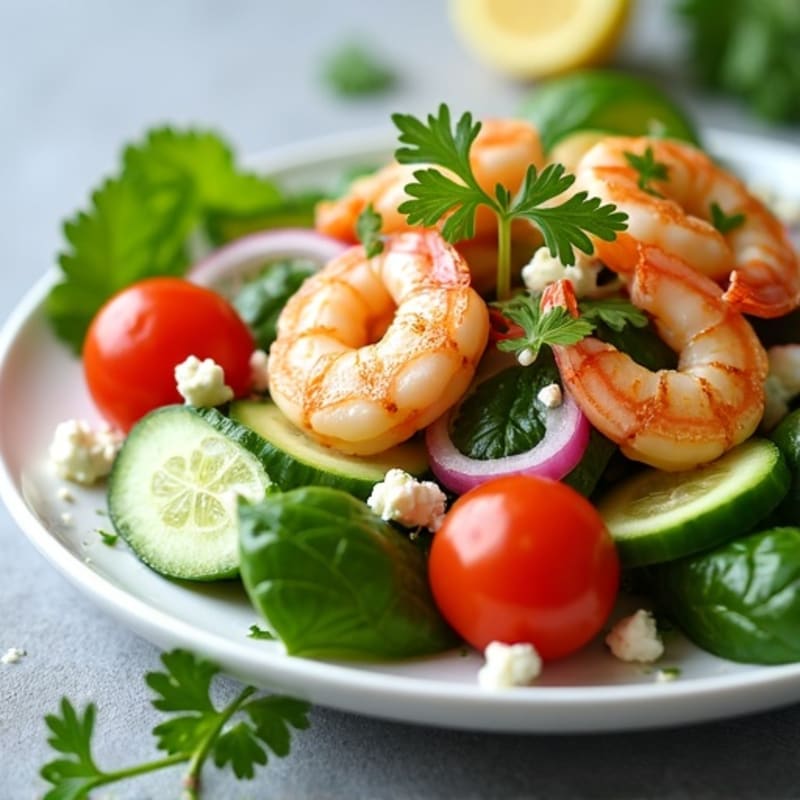 Fresh Cucumber Tomato Feta Salad with Herbs