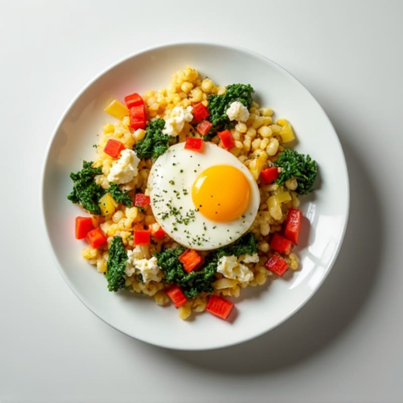 Egg White Vegetable Scramble with Cottage Cheese