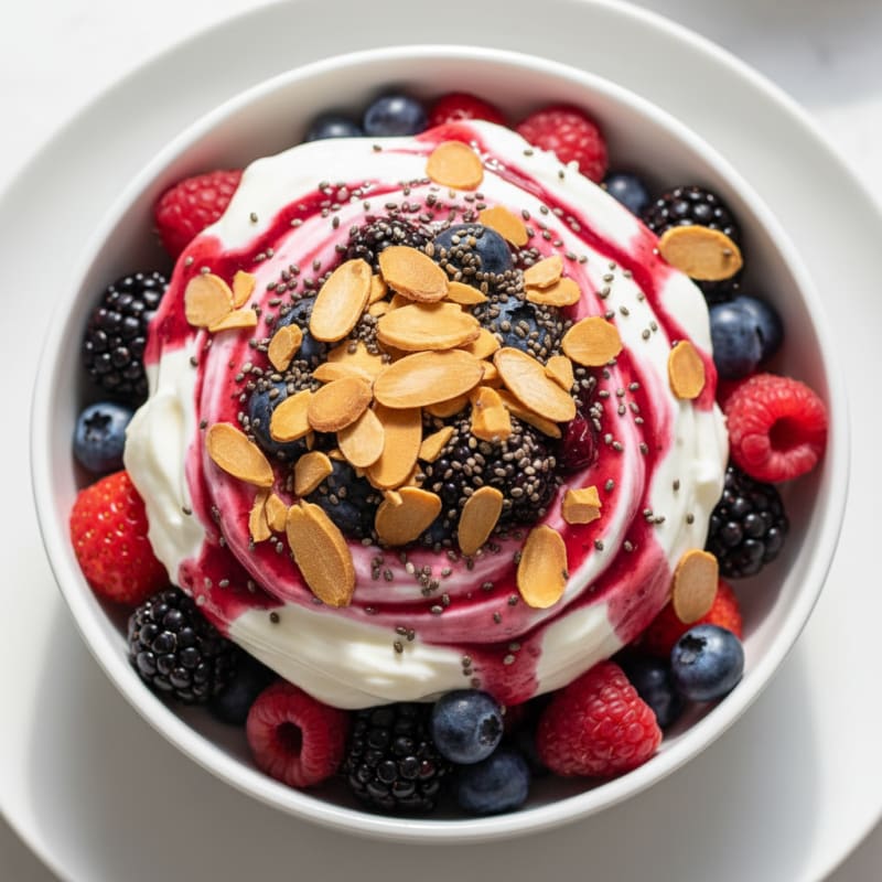 Greek Yogurt Protein Parfait with Mixed Berries