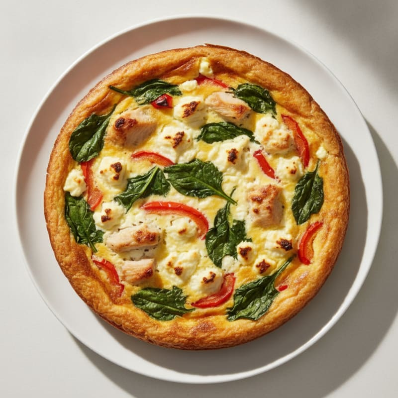 Chicken and Spinach Crustless Quiche