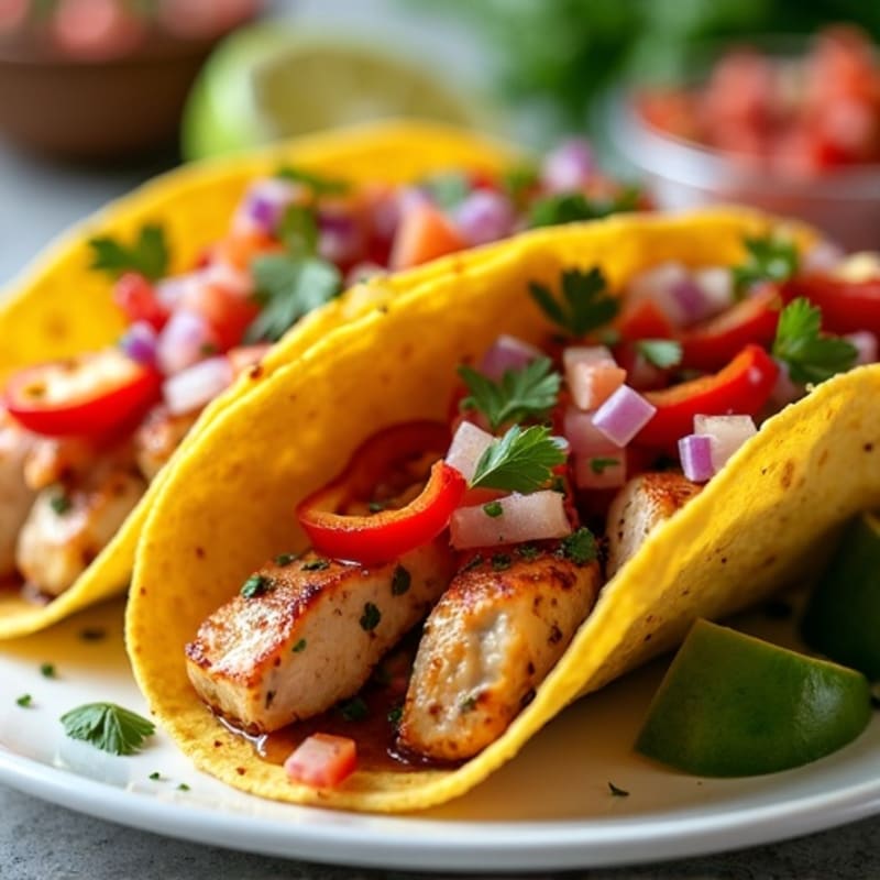 Sheet Pan Chicken Fajita Tacos with Fresh Pico