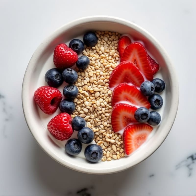 Greek Yogurt Bowl with Hemp Seeds and Mixed Berries