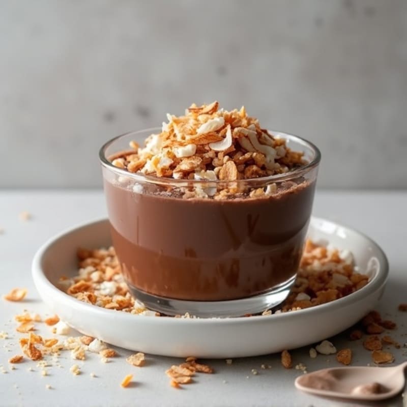Silky Chocolate Protein Pudding with Toasted Coconut