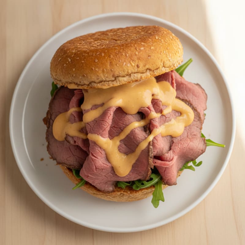 Clean Roast Beef and Cheddar Sandwich