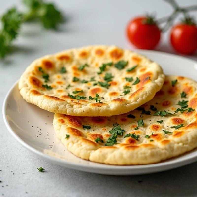 Herb-Garlic Cauliflower Naan with Protein