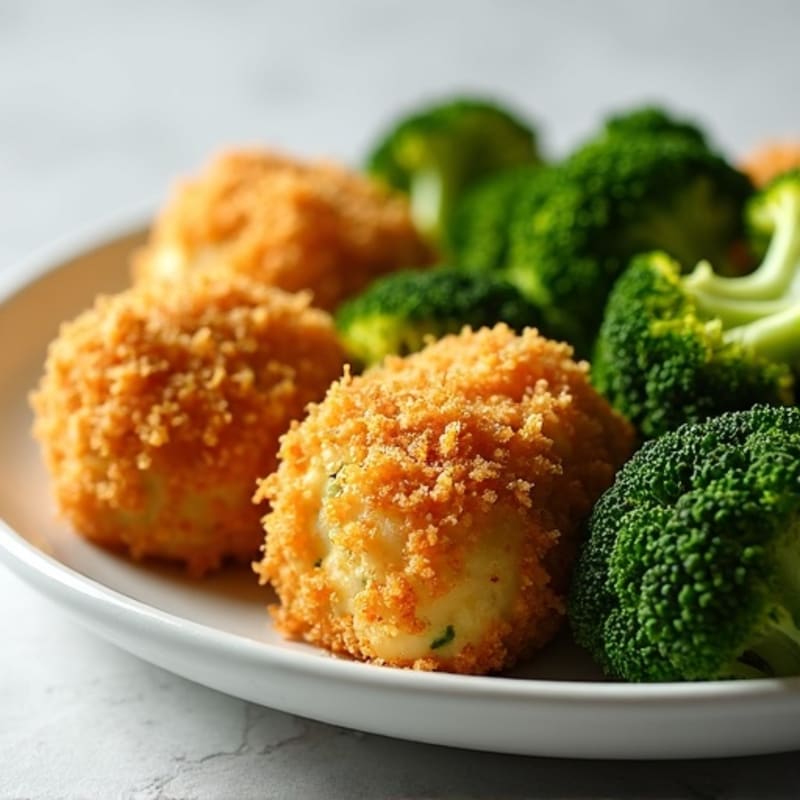 Crispy Baked Chicken Bites with Roasted Broccoli