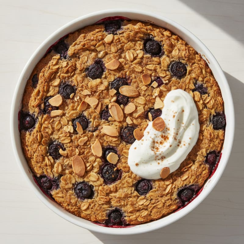 Baked Berry Oatmeal with Almonds