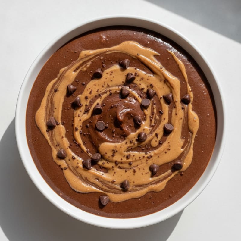 Silky Chocolate Protein Pudding with Peanut Butter Swirl