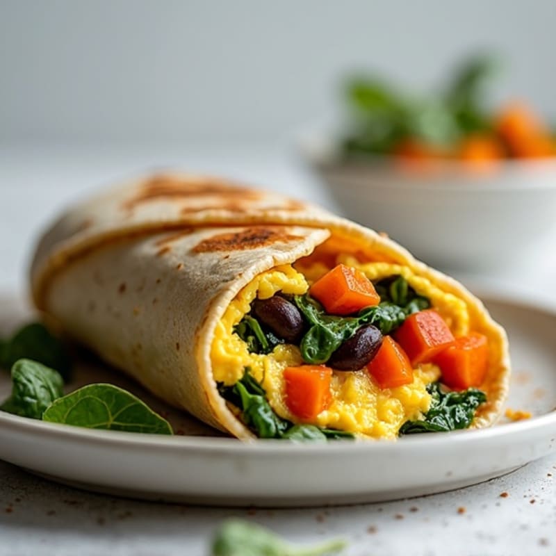 Protein-Packed Sweet Potato Black Bean Breakfast Burrito