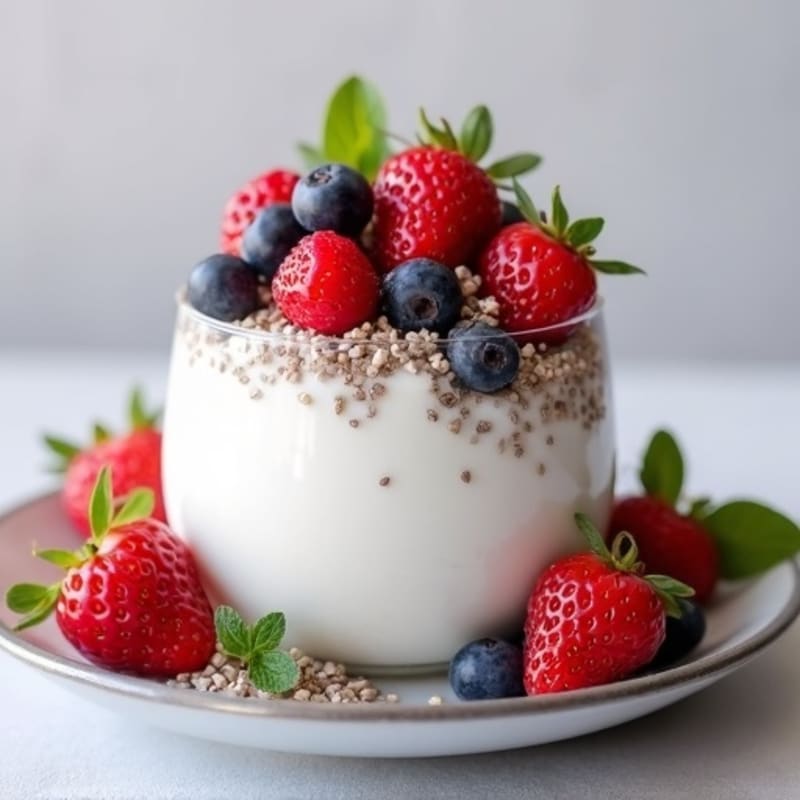 Silky Greek Yogurt Protein Mousse with Mixed Berries