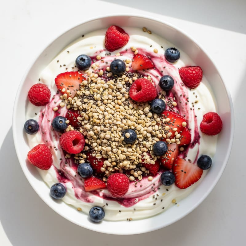 Greek Yogurt Protein Parfait with Mixed Berries