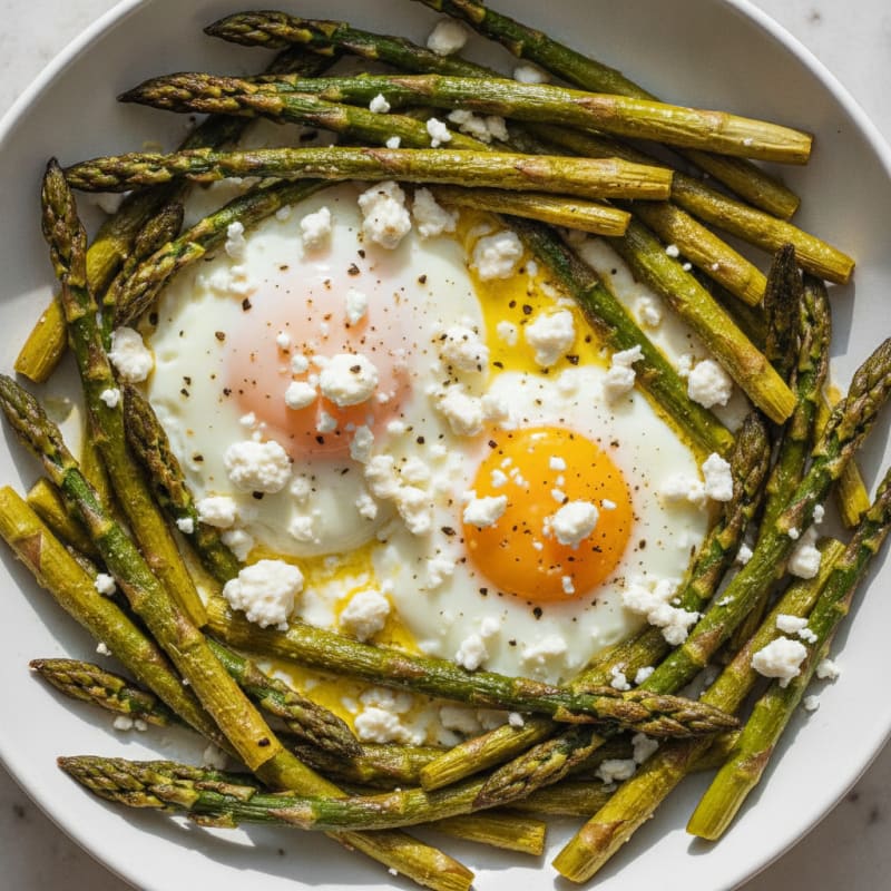 Baked Eggs with Roasted Asparagus