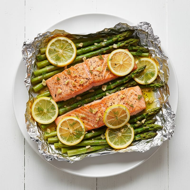Foil-Baked Salmon with Asparagus and Lemon