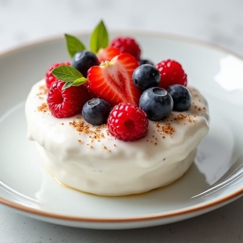 Greek Yogurt Protein Mousse with Mixed Berries