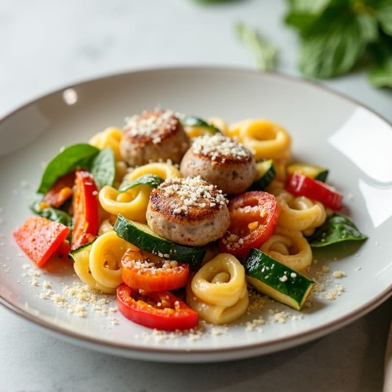 Chicken Sausage and Roasted Vegetable Tortellini