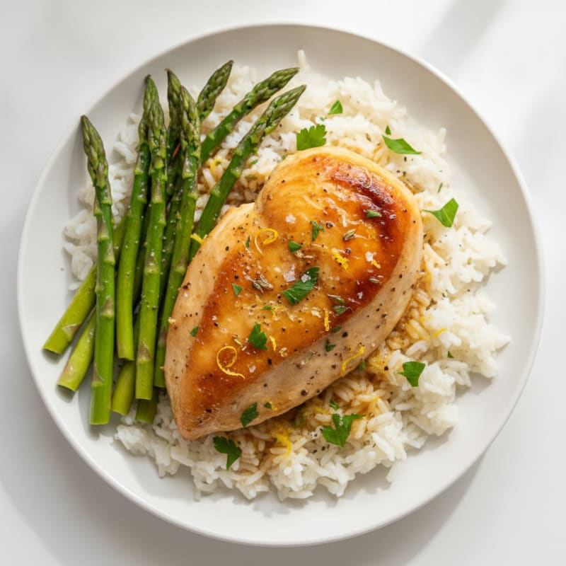 Lemon Herb Roasted Chicken with Rice