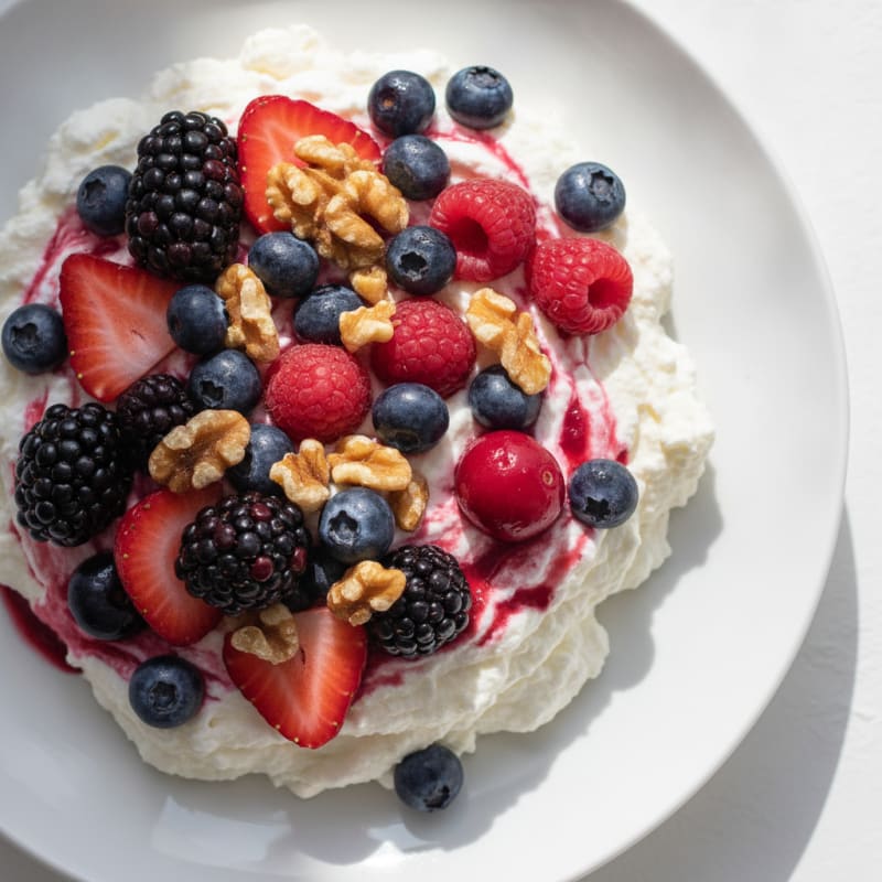 Silky Greek Yogurt Protein Mousse with Mixed Berries