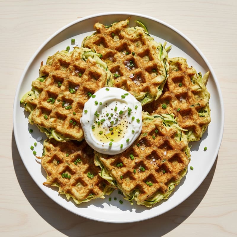 Crispy Zucchini Herb Waffles