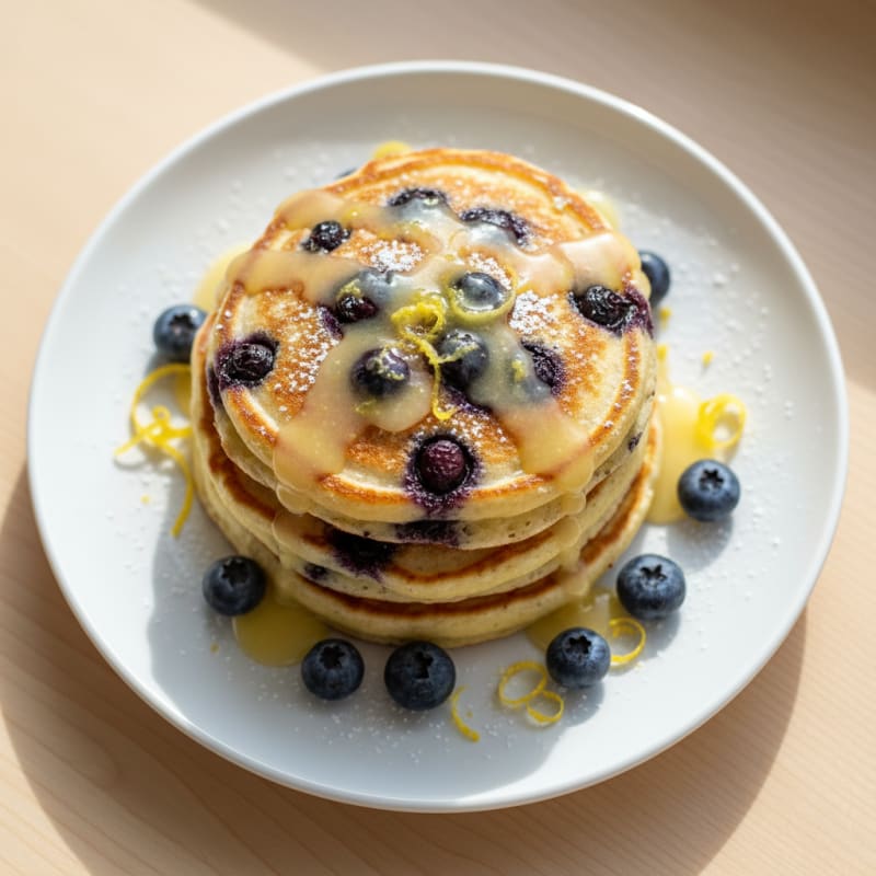 Blueberry Ricotta Pancakes with Lemon Zest