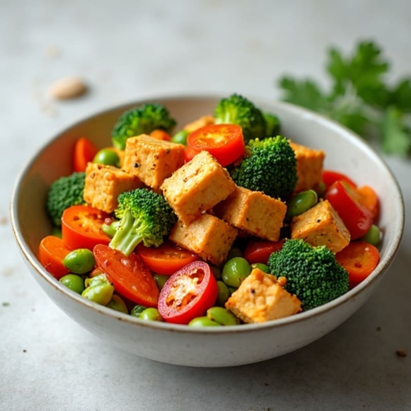 Crispy Peanut Tofu Stir-Fry with Fresh Vegetables