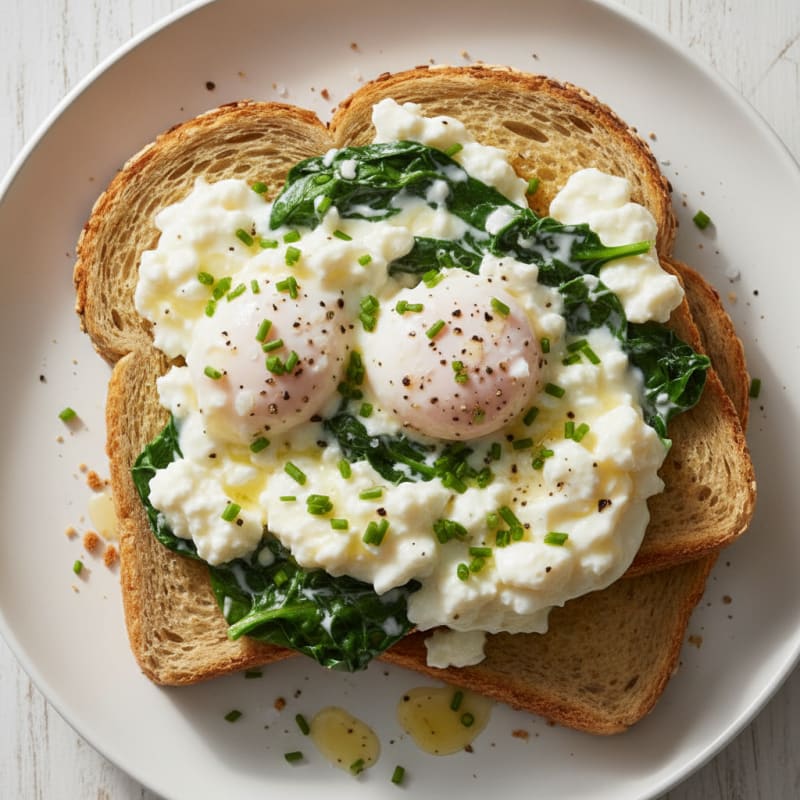 Creamy Scrambled Egg Whites with Golden Toast