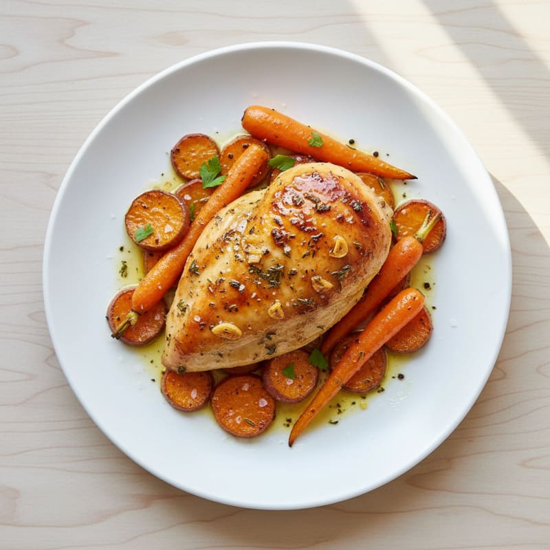 Garlic Herb Roasted Chicken with Root Vegetables