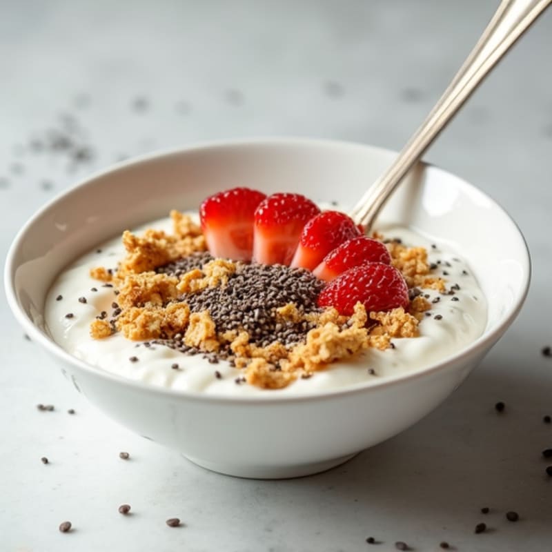 Greek Yogurt with Protein Granola and Chia Seeds