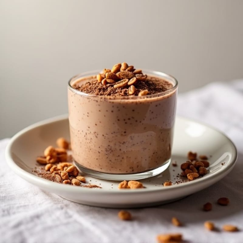 Chocolate Protein Chia Pudding with Crunchy Sunflower Seeds
